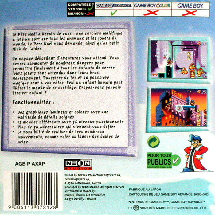 Santa Claus Jr. Advance — box-2D-back (FR)