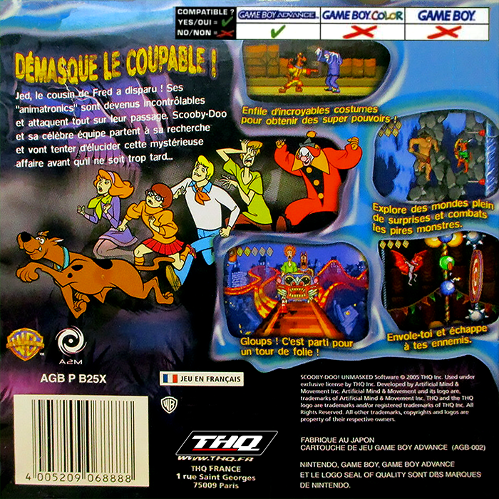 Scooby-doo! - Unmasked — box-2D-back (FR)