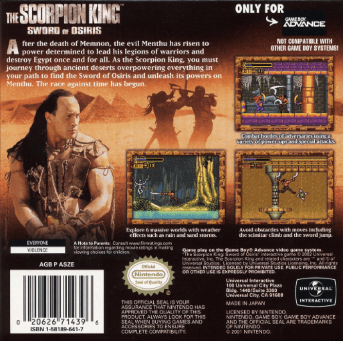 Scorpion King - Sword Of Osiris, The — box-2D-back (US)