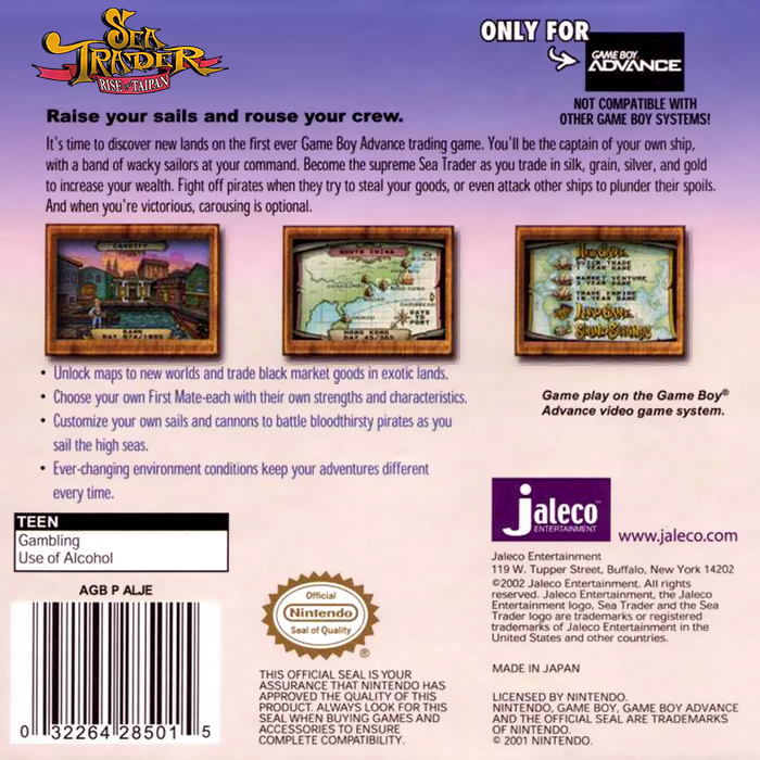 Sea Trader - Rise Of Taipan — box-2D-back (US)