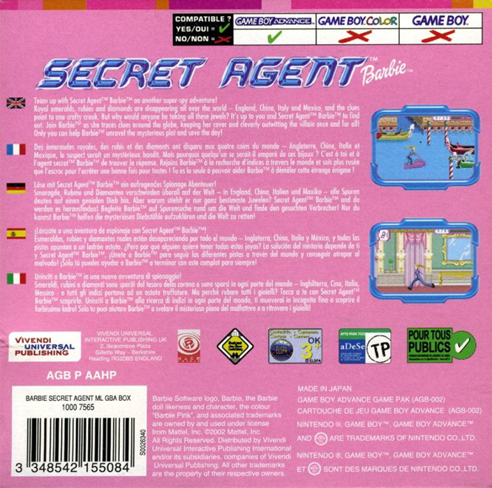 Secret Agent Barbie — box-2D-back (EU)
