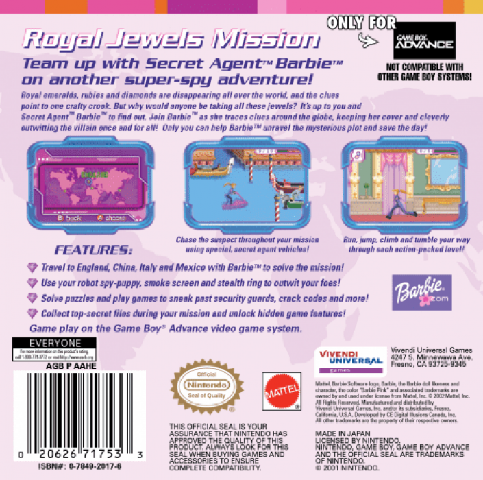 Secret Agent Barbie — box-2D-back (US)