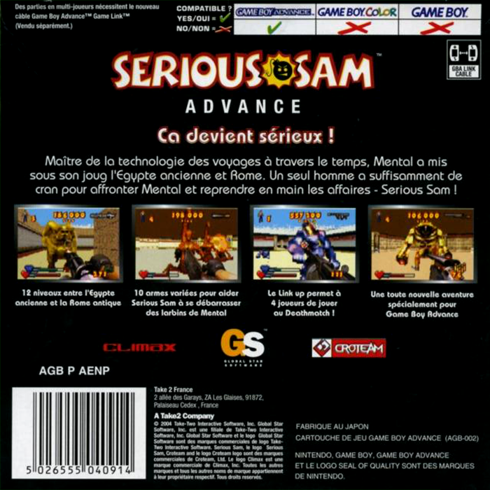 Serious Sam — box-2D-back (FR)