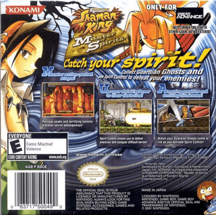 Shaman King - Master Of Spirits — box-2D-back (US)