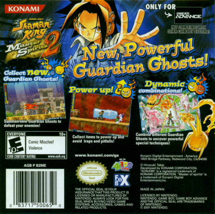 Shaman King - Master Of Spirits 2 — box-2D-back (US)