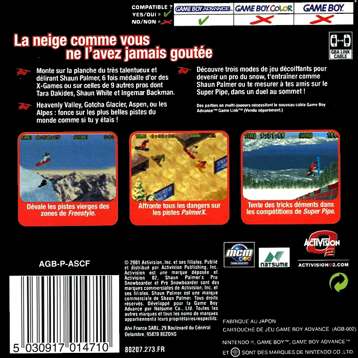 Shaun Palmer's Pro Snowboarder — box-2D-back (FR)