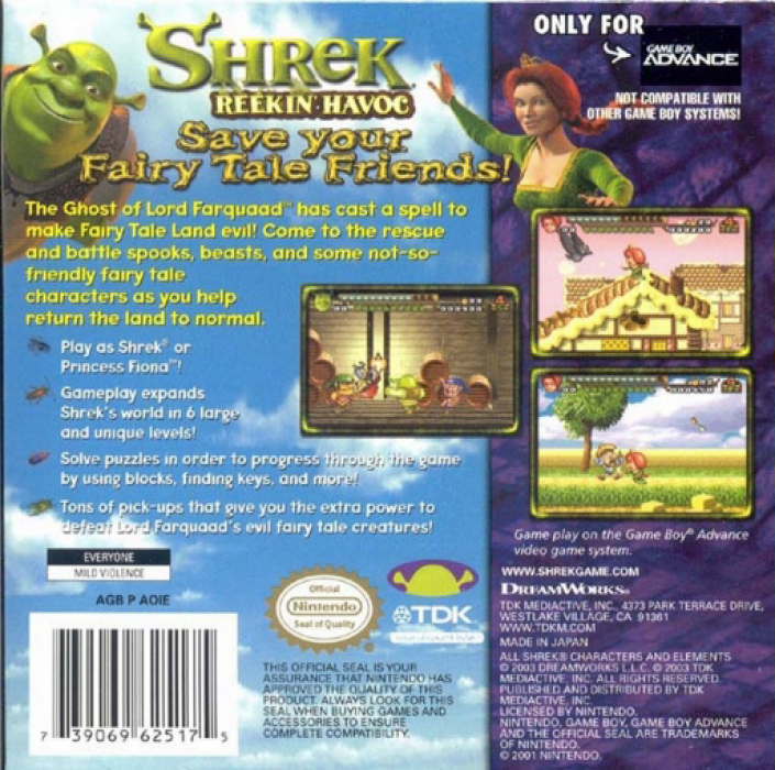 Shrek - Reekin' Havoc — box-2D-back (US)