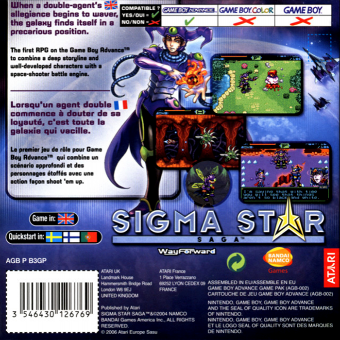 Sigma Star Saga — box-2D-back (EU)