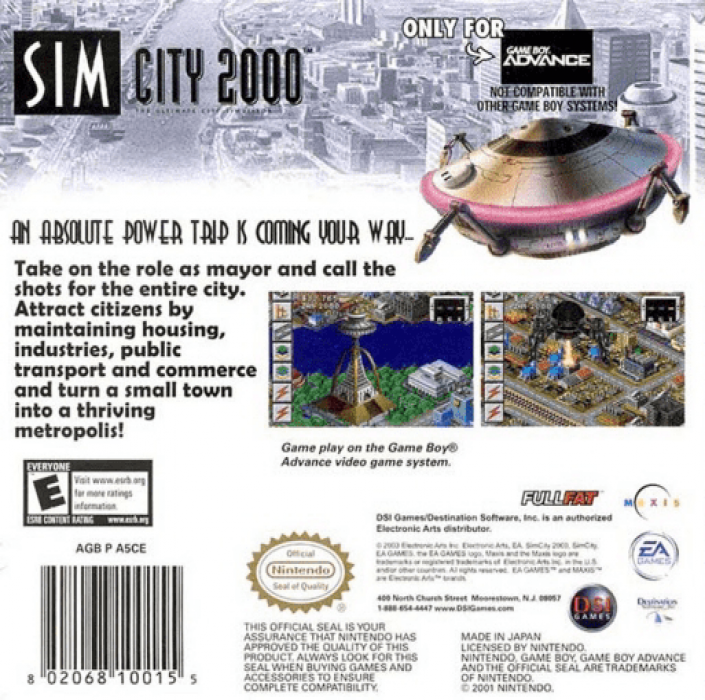 Simcity 2000 — box-2D-back (US)
