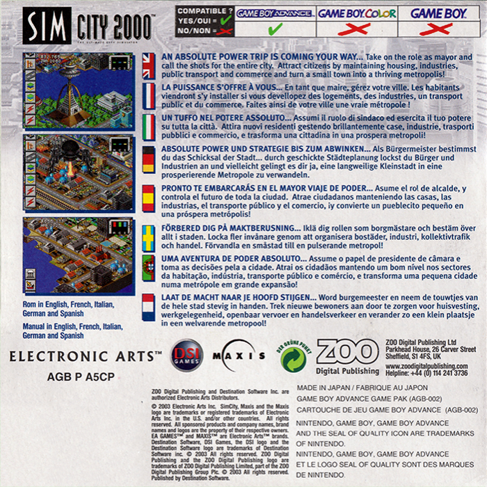 Simcity 2000 — box-2D-back (EU)