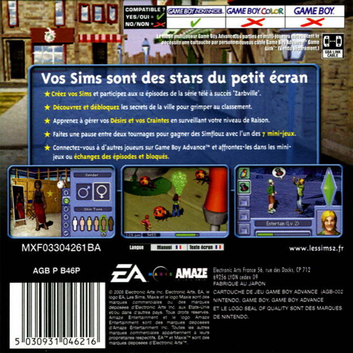 Sims 2, The — box-2D-back (FR)