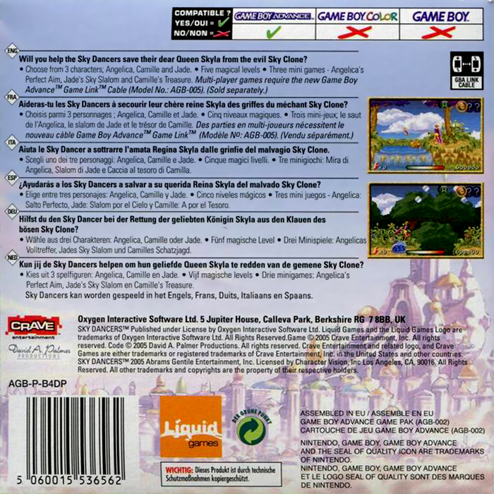 Sky Dancers — box-2D-back (EU)