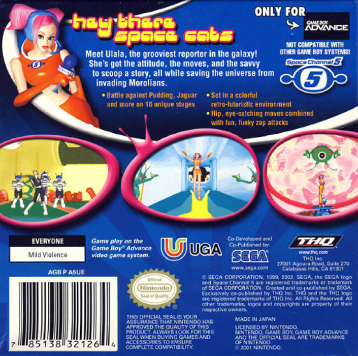 Space Channel 5 - Ulala's Cosmic Attack — box-2D-back (US)