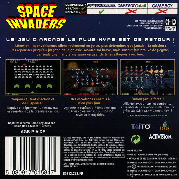 Space Invaders — box-2D-back (FR)