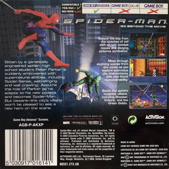 Spider-man — box-2D-back (EU)