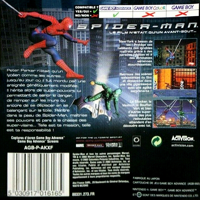 Spider-man — box-2D-back (FR)