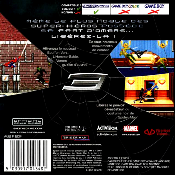 Spider-man 3 — box-2D-back (FR)