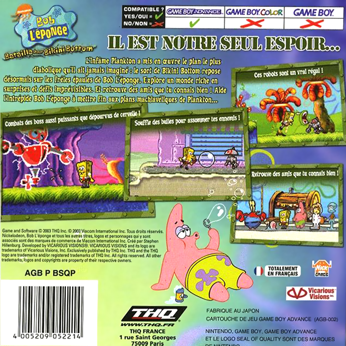 Spongebob Squarepants - Battle For Bikini Bottom — box-2D-back (FR)