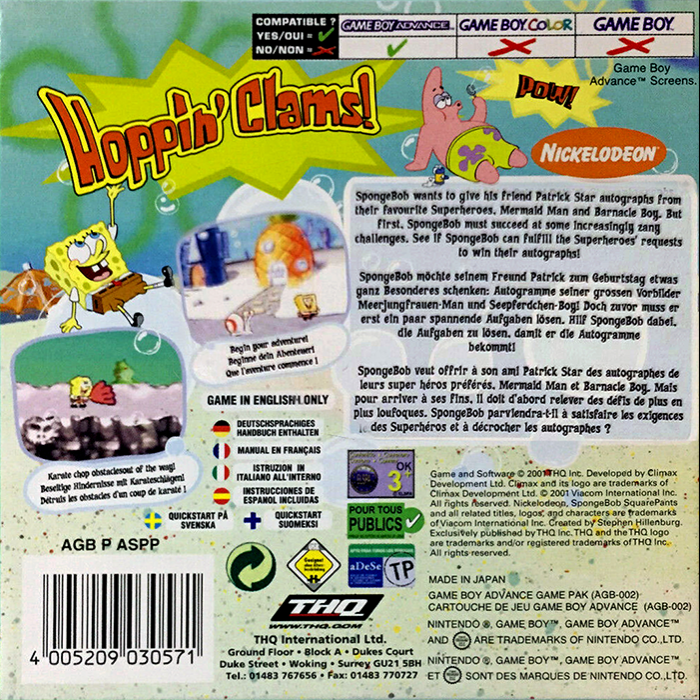 Spongebob Squarepants - Supersponge — box-2D-back (EU)