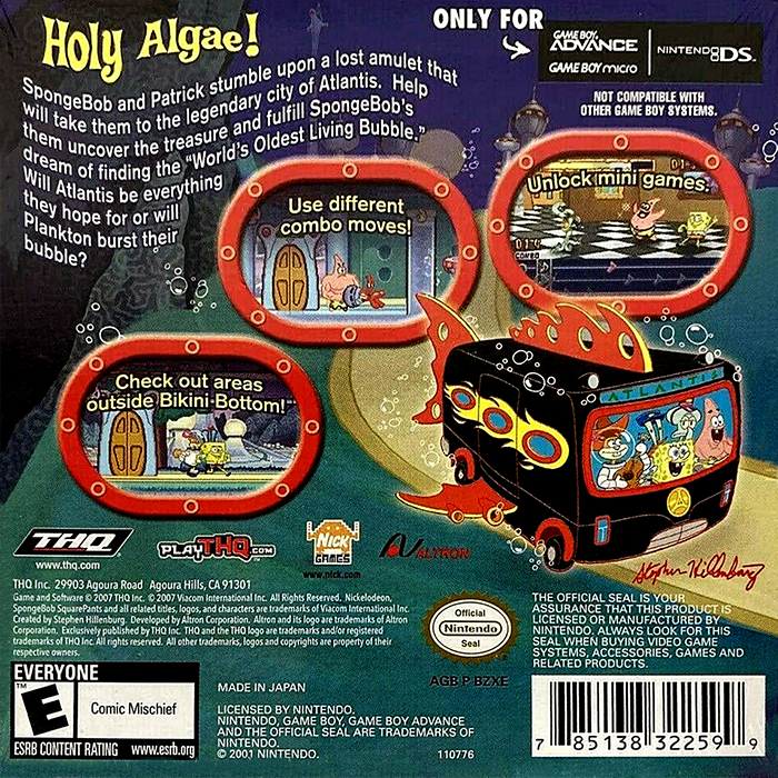 Spongebob's Atlantis Squarepantis — box-2D-back (US)