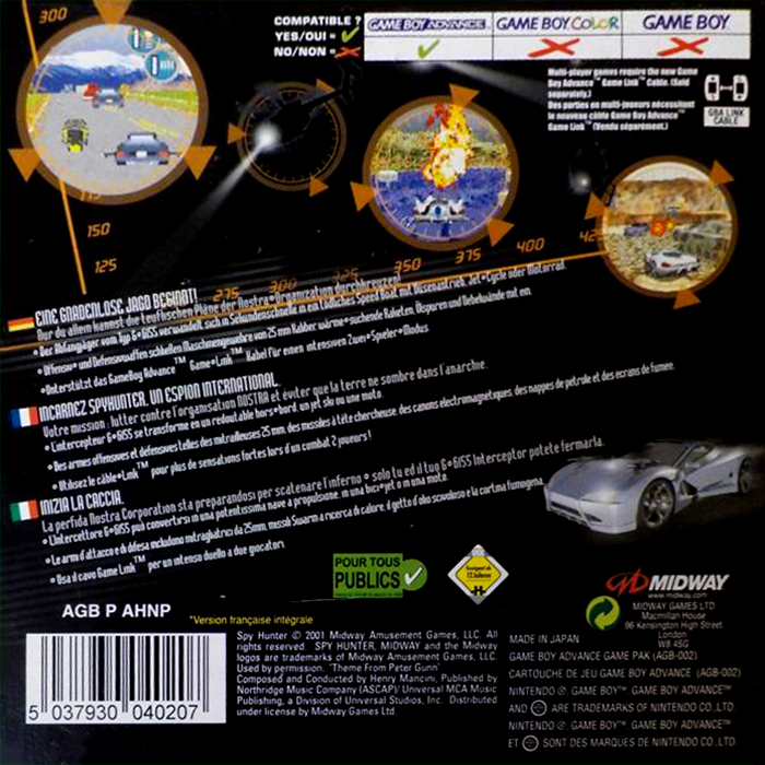 Spy Hunter — box-2D-back (EU)