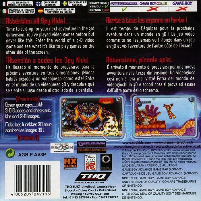 Spy Kids 3-d - Game Over — box-2D-back (EU)