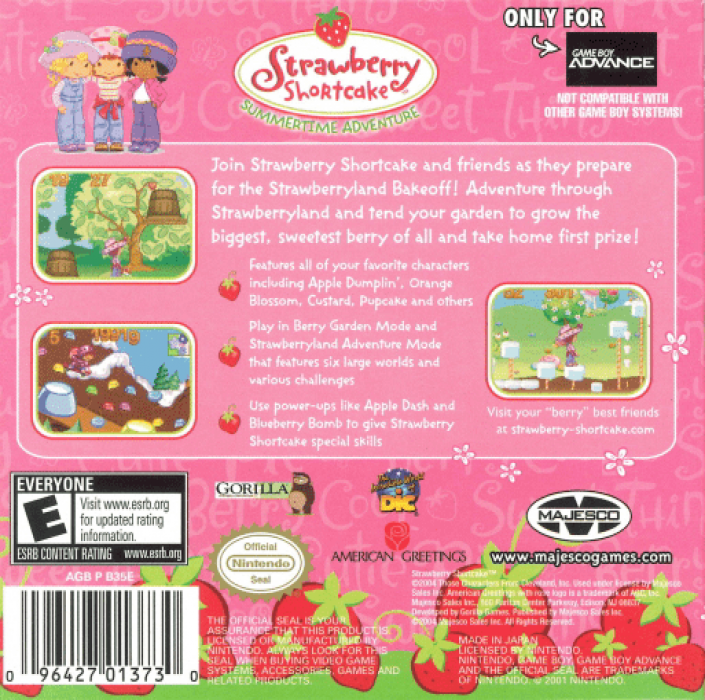 Strawberry Shortcake - Summertime Adventure — box-2D-back (US)