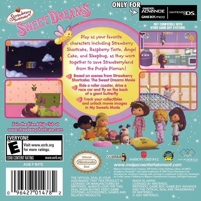 Strawberry Shortcake - Sweet Dreams — box-2D-back (US)
