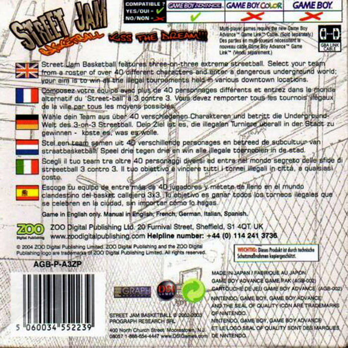 Street Jam Basketball — box-2D-back (EU)