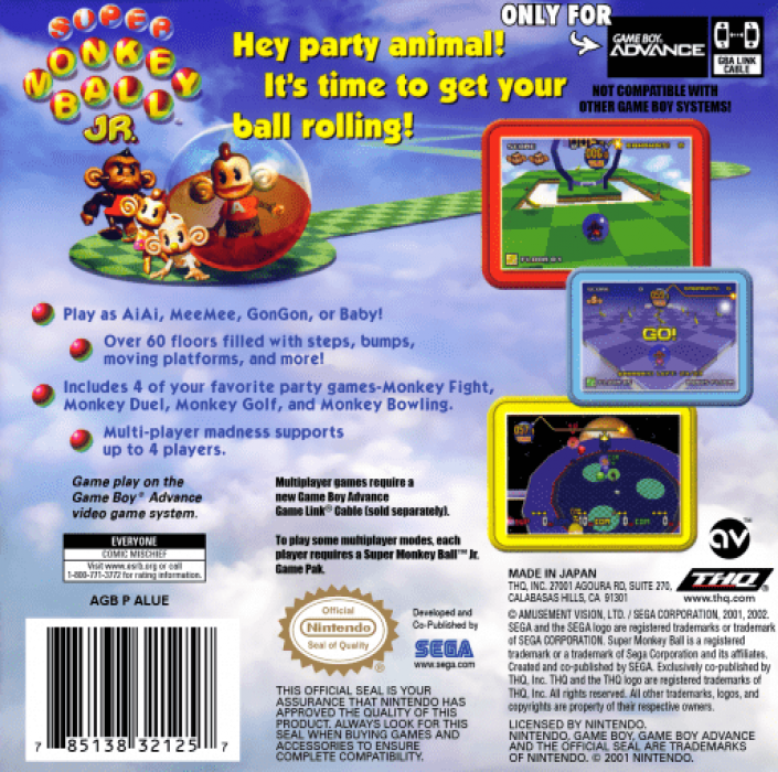 Super Monkey Ball Jr. — box-2D-back (US)