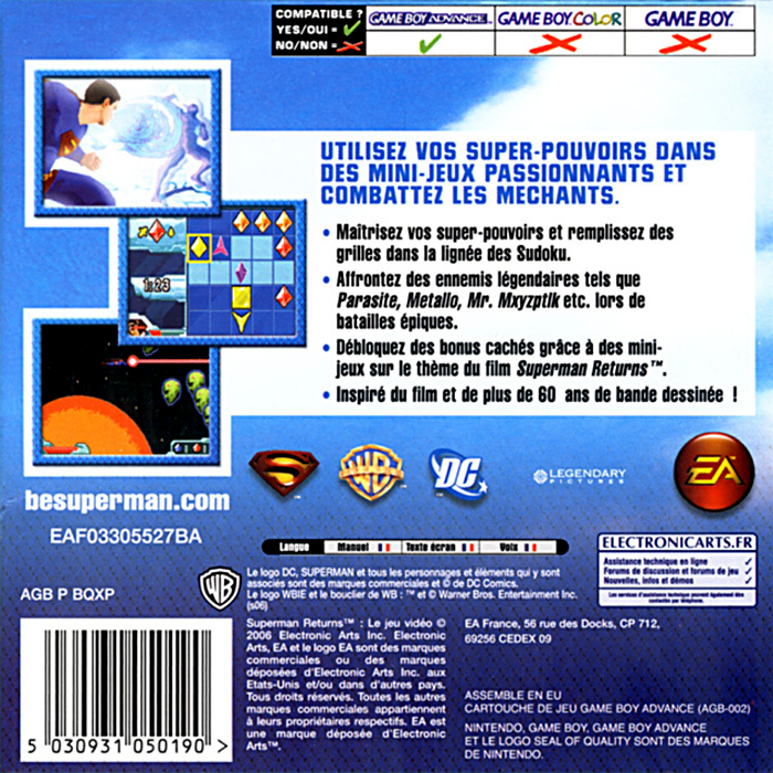 Superman Returns - Fortress Of Solitude — box-2D-back (FR)
