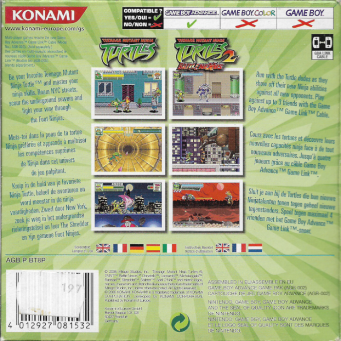 Teenage Mutant Ninja Turtles Double Pack — box-2D-back (EU)