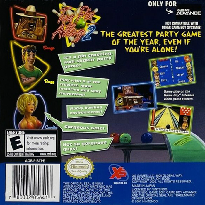 Ten Pin Alley 2 — box-2D-back (US)