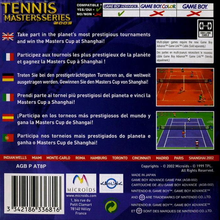Tennis Masters Series 2003 — box-2D-back (EU)