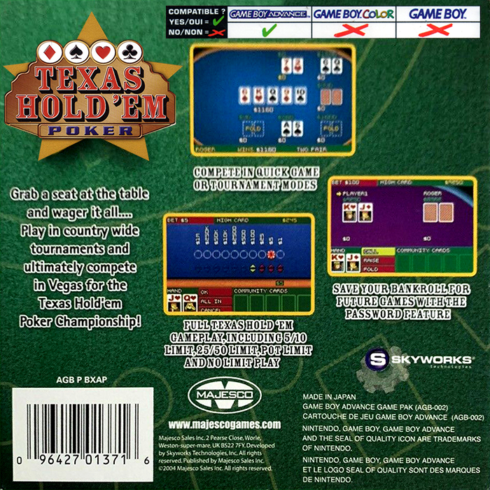 Texas Hold 'em Poker — box-2D-back (EU)
