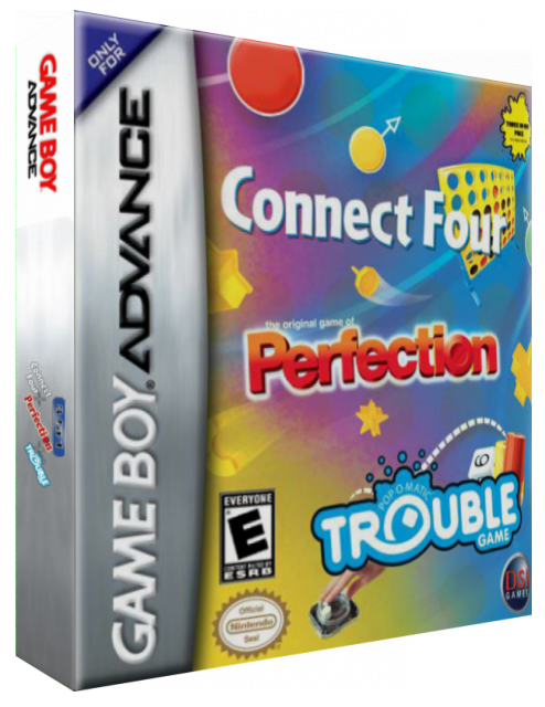 Three-in-one Pack - Connect Four + Perfection + Trouble — box-3D (US)