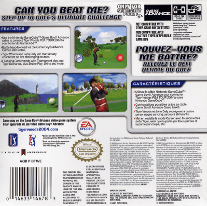Tiger Woods PGA Tour 2004 — box-2D-back (US)