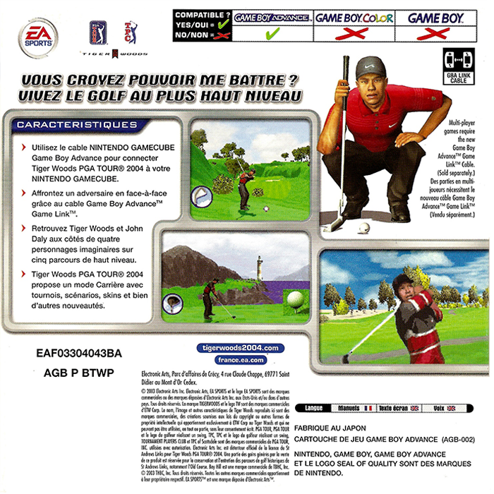 Tiger Woods PGA Tour 2004 — box-2D-back (EU)