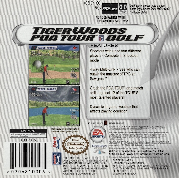 Tiger Woods Pga Tour Golf — box-2D-back (US)