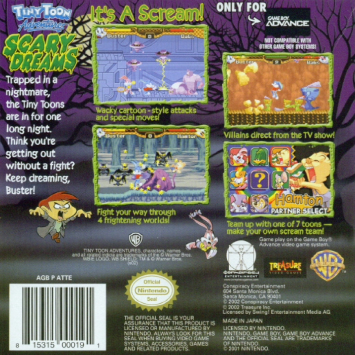 Tiny Toon Adventures - Buster's Bad Dream — box-2D-back (US)