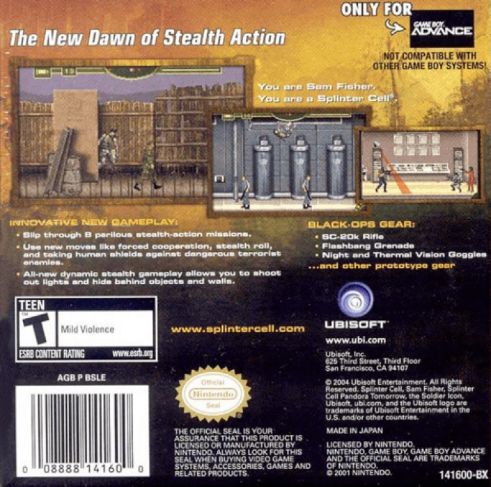 Tom Clancy's Splinter Cell - Pandora Tomorrow — box-2D-back (US)