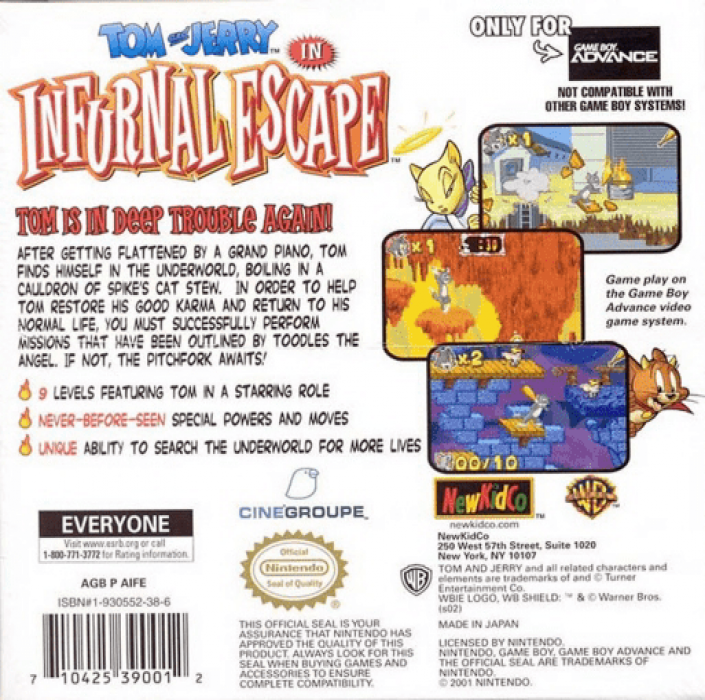 Tom And Jerry In Infurnal Escape — box-2D-back (US)