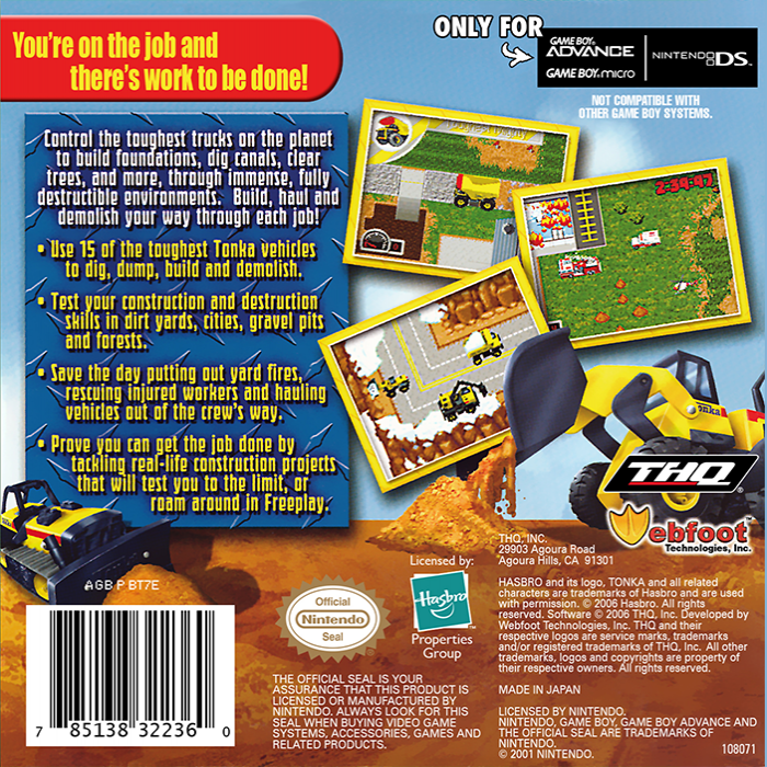 Tonka - On The Job — box-2D-back (US)