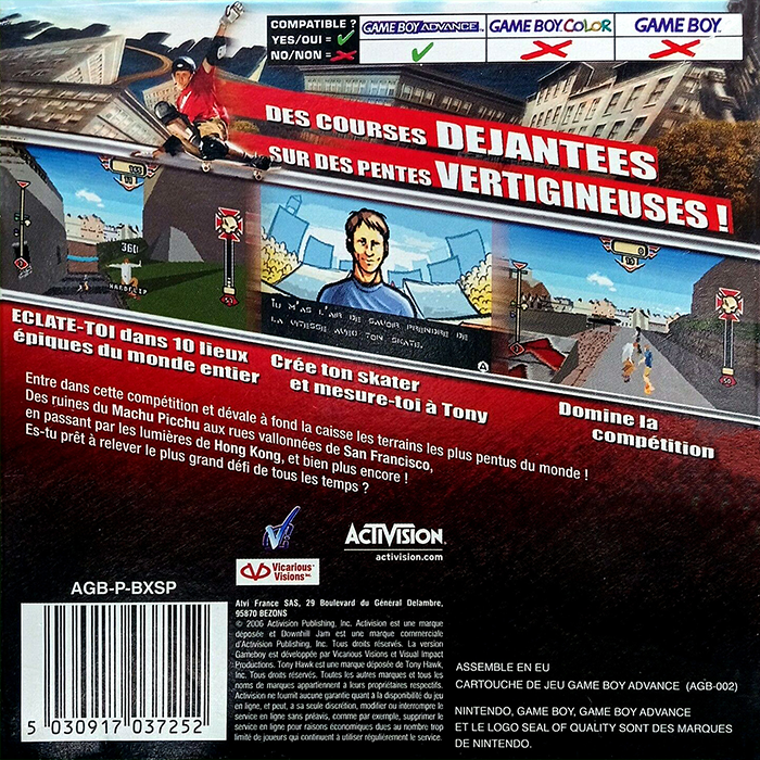 Tony Hawk's Downhill Jam — box-2D-back (FR)