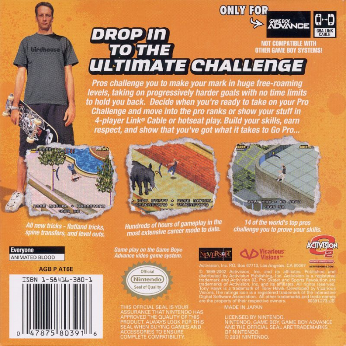 Tony Hawk's Pro Skater 4 — box-2D-back (US)