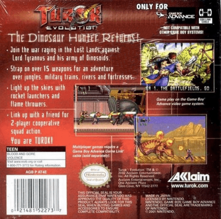 Turok Evolution — box-2D-back (US)