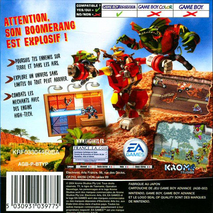 Ty The Tasmanian Tiger 2 - Bush Rescue — box-2D-back (FR)