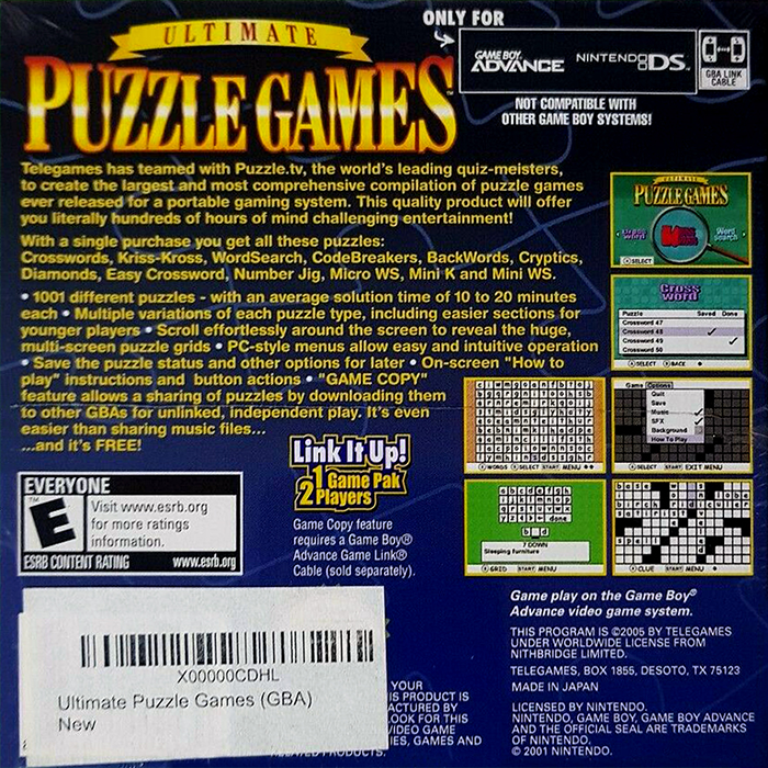 Ultimate Puzzle Games — box-2D-back (US)