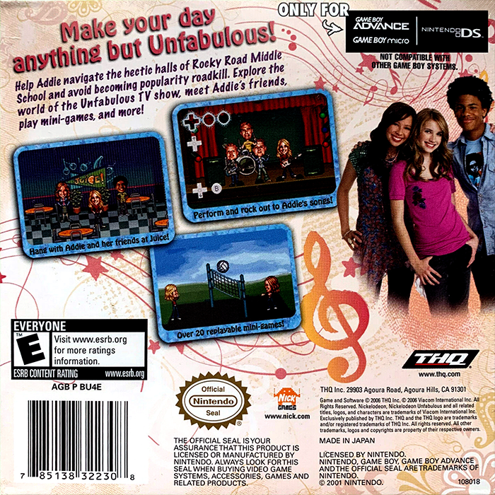 Unfabulous — box-2D-back (US)