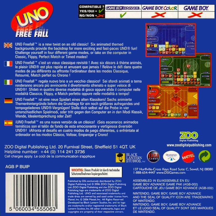 Uno Free Fall — box-2D-back (EU)